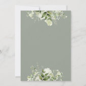 Sage Green Foliage Gender Neutral Baby Dusche Einladung (Rückseite)