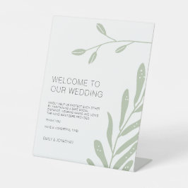 Sage Green Foliage Herzlich willkommen bei der Hoc Sockelschild