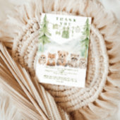 Sage Green Forest Adventure Baby Shower Dankeskarte