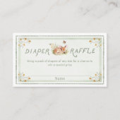 Sage Green Forest Baby Shower Diaper Raffle Ticket Begleitkarte (Vorderseite)