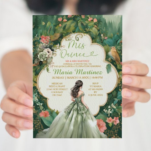 Sage Green Forest Dress Floral Prinzessin Mis Quin Einladung