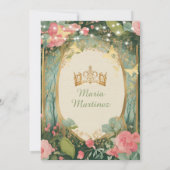 Sage Green Forest Princess Floral Spanisch 15 Años Einladung (Rückseite)