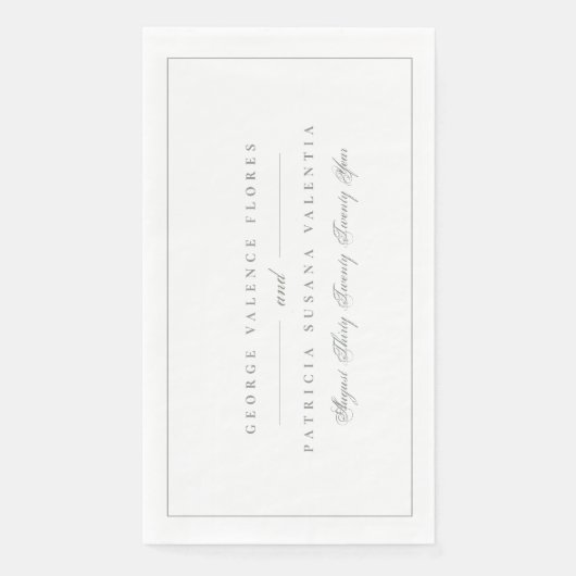 Sage Green Formal Calligraphy Elegant Gerahmt Serviette (Vorderseite)