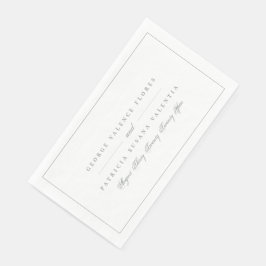 Sage Green Formal Calligraphy Elegant Gerahmt Serviette