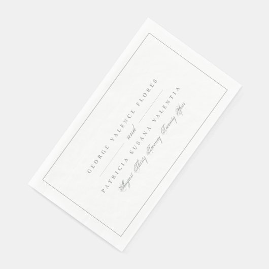 Sage Green Formal Calligraphy Elegant Gerahmt Serviette (Ecke)