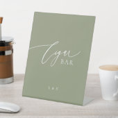 Sage Green Formal Calligraphy Wedding Cigar Bar Sockelschild (In SItu)