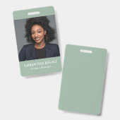 Sage Green Foto Anpassbare Abzeichen Ausweis (Vorder- & Rückseite)