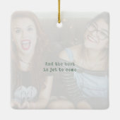 Sage Green Foto Keepake Weihnachten Keramikornament (Rückseite)