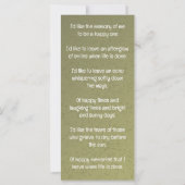 Sage Green Foto Prayer Card Sympathiekarte (Rückseite)