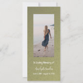 Sage Green Foto Prayer Card Sympathiekarte (Vorderseite)