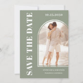 Sage Green Foto Save the Date (Vorderseite)
