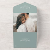 Sage Green Foto Siegel und Senden All In One Einladung (Außenbereich)