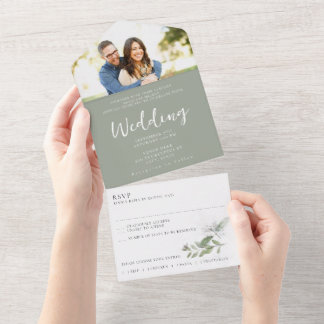 Sage Green Foto UAWG Wedding Siegel and Send Suite All In One Einladung