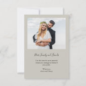 Sage Green Foto Wedding Custom Blush Floral Dankeskarte (Rückseite)
