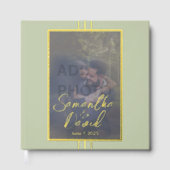 Sage Green Foto Wedding Foil Gästebuch (Vorderseite)