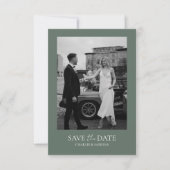 Sage Green Foto Wedding Save the Date Einladung (Vorderseite)