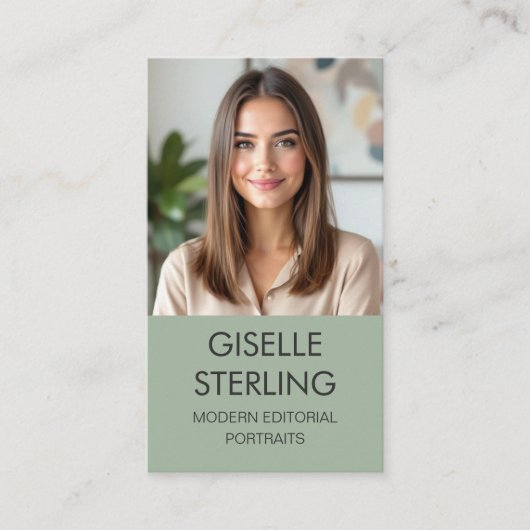 Sage Green Fotograf Foto Social Media Visitenkarte (Vorderseite)