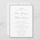 Sage Green Framed Wedding Invitation Einladung (Vorderseite)