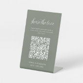 Sage Green | Freigabe der Liebe QR Code Sockelschild (Vorderseite)