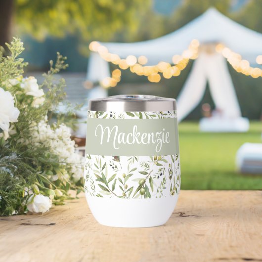 Sage Green French Country Chic Olive Name Monogram (Hochzeit (gedreht))