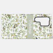 Sage Green French Country Chic Olive Name Monogram Samsung Galaxy Hülle (Rückseite (Horizontal))