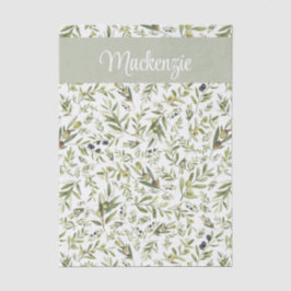Sage Green French Country Chic Olive Name Monogram Seidenpapier