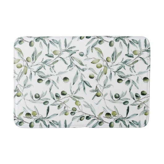 Sage Green French Country Olive Badematte (Vorderseite)