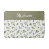 Sage Green French Country Olive Monogram Badematte (Vorderseite)