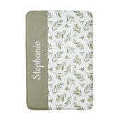 Sage Green French Country Olive Monogram Badematte (Vorderseite Vertikal)