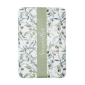 Sage Green French Country Olive Name  Badematte (Vorderseite Vertikal)