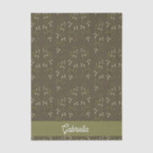 Sage green French country Olive pattern Name Seidenpapier (Vorderseite)