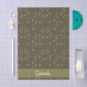 Sage green French country Olive pattern Name Seidenpapier (Handwerk)