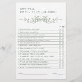 Sage Green French Viktorianisch Brautparty Game (Vorderseite)