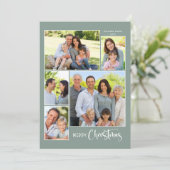 Sage Green frohe Weihnachten 5 Foto Collage (Stehend Vorderseite)