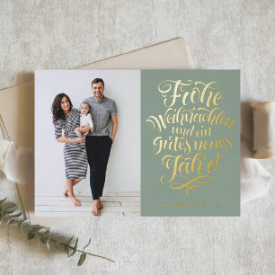 Sage Green Frohe Weihnachten Calligrafy Foto