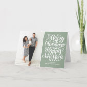 Sage Green frohe Weihnachten & Glück Neues Jahr Fo (Vorderseite)