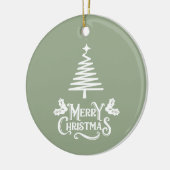 Sage Green frohe Weihnachten Keramik Ornament (Links)