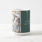 Sage Green Frohe Weihnachts-Foto Tasse (Mittel)