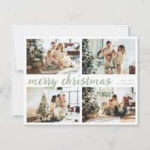 Sage Green Frohe Weihnachtskalligraphie Vier Foto