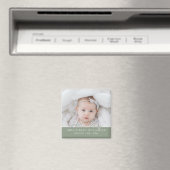 Sage Green Fun Script Hallo Baby Magnet (In Situ (Geschirrspüler))