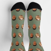 Sage Green Funny Custom 2 Face Foto Mama Socken (Oben)