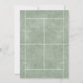 Sage Green Game Set Match Tennis Einladung (Rückseite)