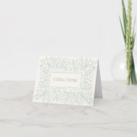 Sage Green Garden Floral Art Border Name Wedding