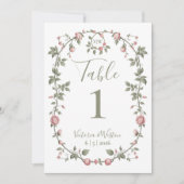 Sage Green Garden Party Tischnummer (Vorderseite)