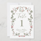 Sage Green Garden Party Tischnummer (Rückseite)