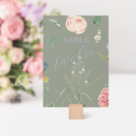Sage Green Garden Wedding Tischnummer