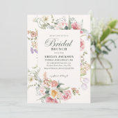 Sage green garden wildfloral spring Bridal shower Einladung (Stehend Vorderseite)