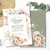 Sage green garden wildfloral spring Bridal shower Einladung