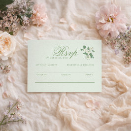Sage Green Garten Hochzeit RSVP Antwortkarte Begleitkarte
