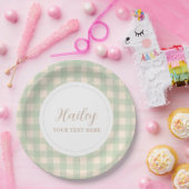 Sage green gelb Bauernhof Country Thema Hochzeit Pappteller (Party)